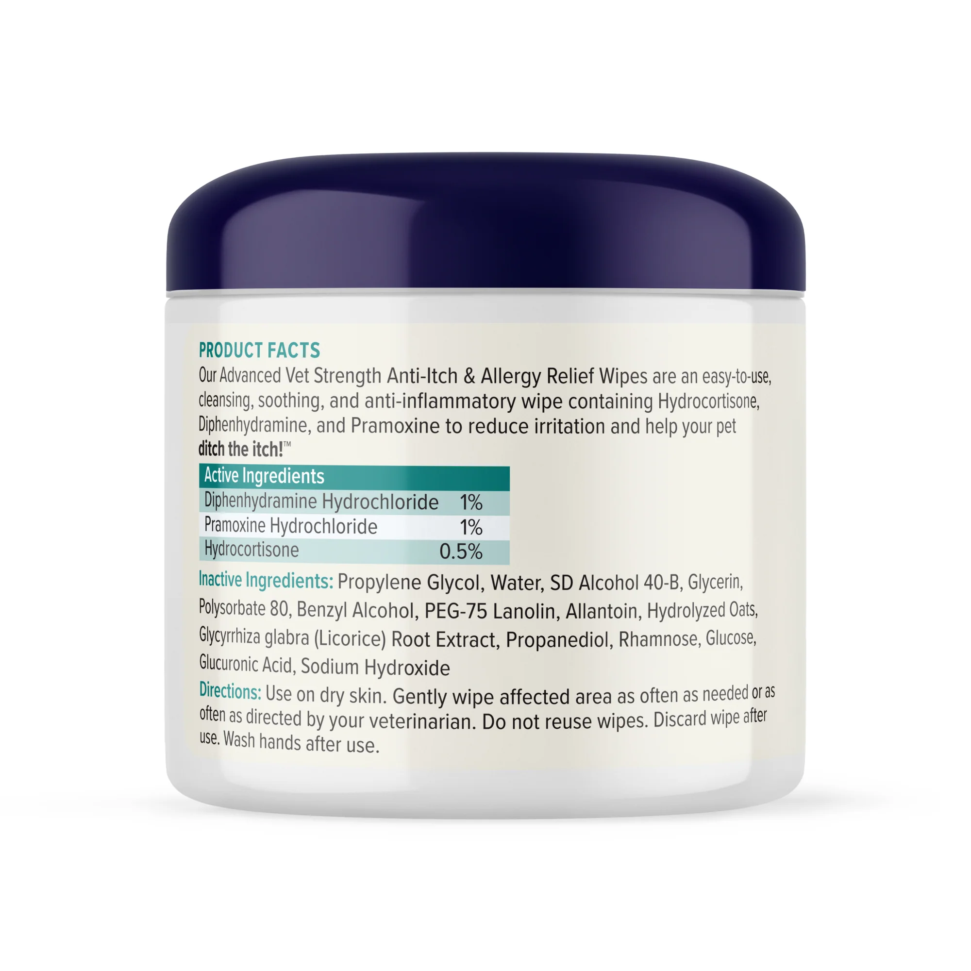 DermaBliss™ Advanced Vet Strength Anti-Itch & Allergy Relief Wipes - Image 3
