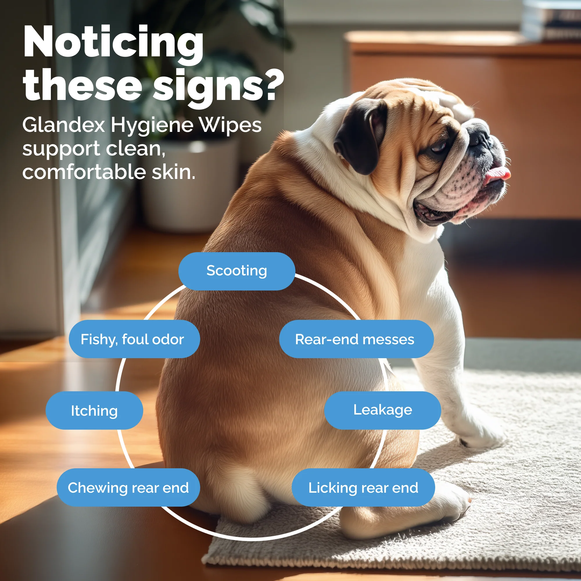 Glandex® Rear-End Hygiene Wipes for Dogs & Cats - Image 3